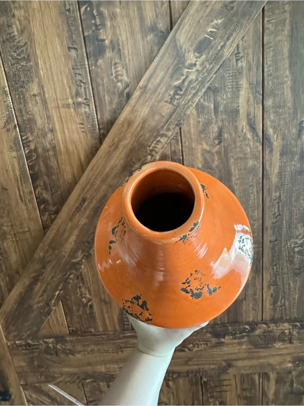 Orange Ceramic Decorative Vase